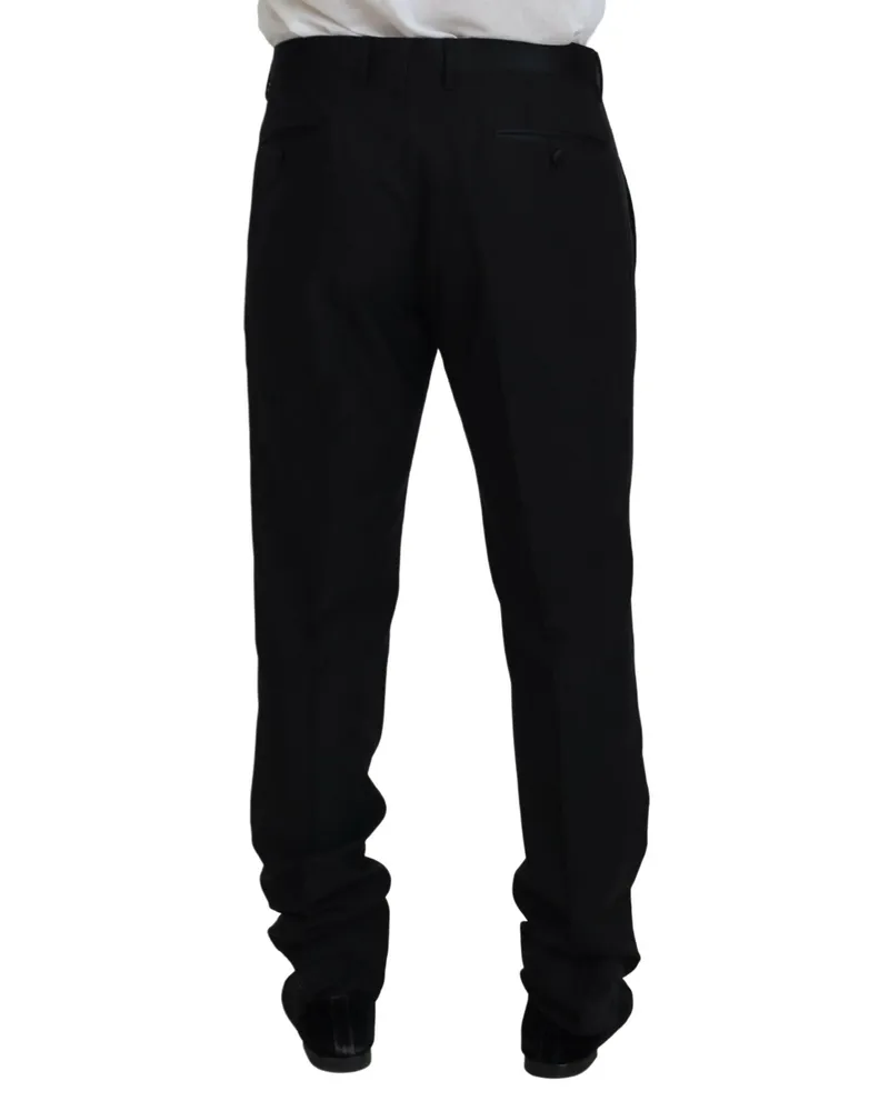 Dolce & Gabbana Men's Black Dress Wool Silk Trouser Pants Black