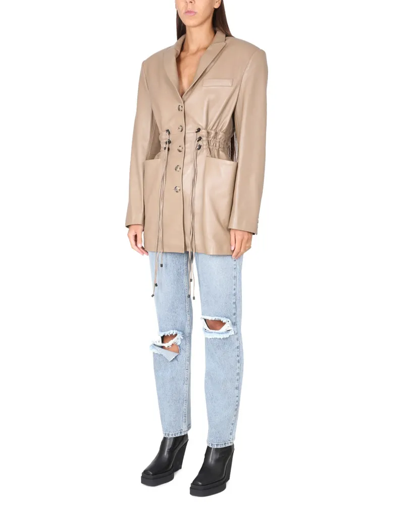 THE MANNEI Irbid Blazer Dress — Beige Beige