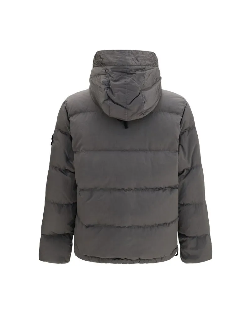 Stone Island Men's Bicolor Polyamide Full-Length Jacket Clothing Gray Gray