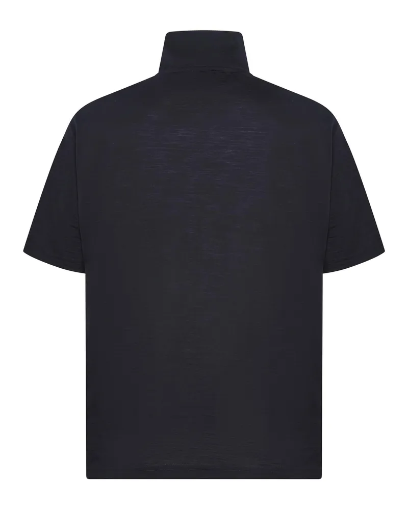 Low Brand Men's Sweater, Half-Turtleneck Short-Sleeve, Navy Wool Navy