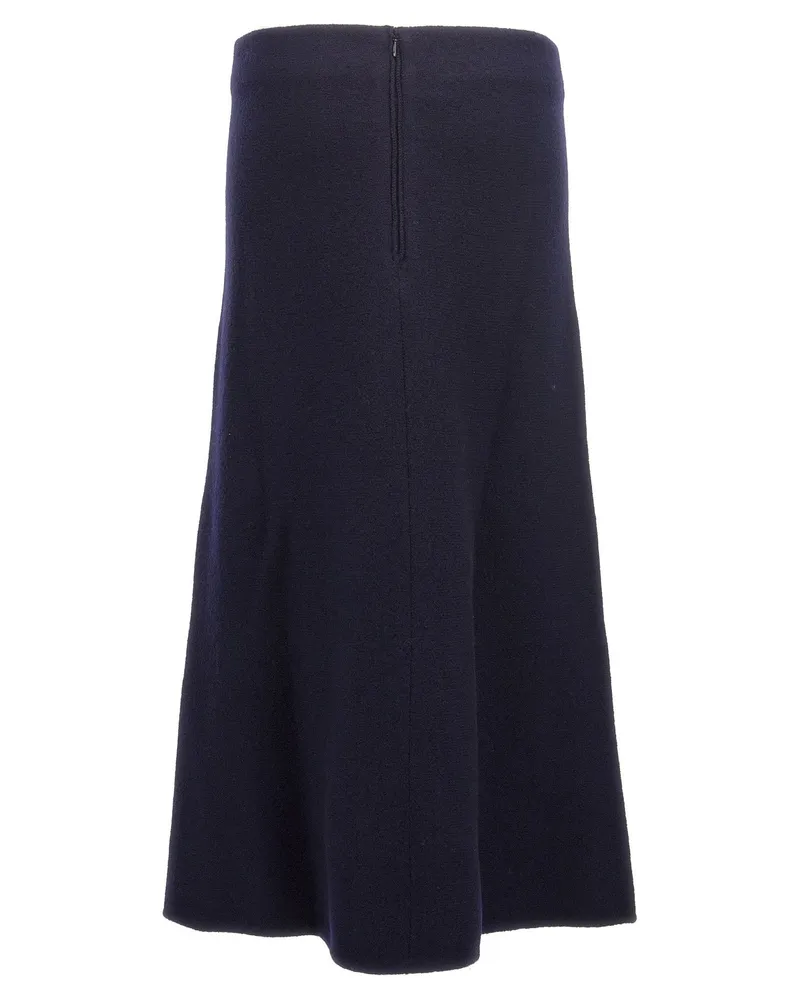 Jil Sander Long Wool Skirt — Navy Navy