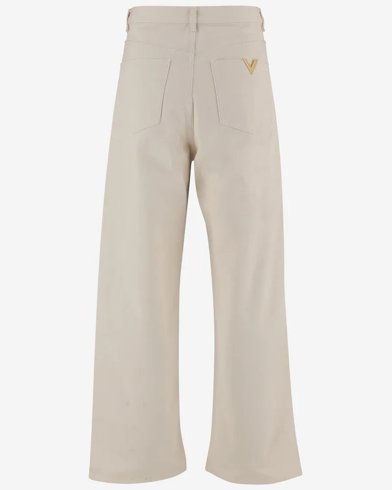 Valentino Garavani Men's Cotton Jeans Ivory 