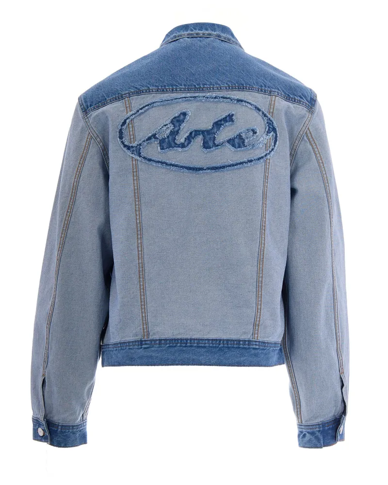 Arte Antwerp Men's Denim Jacket Inside Out Bleach Cotton Blue