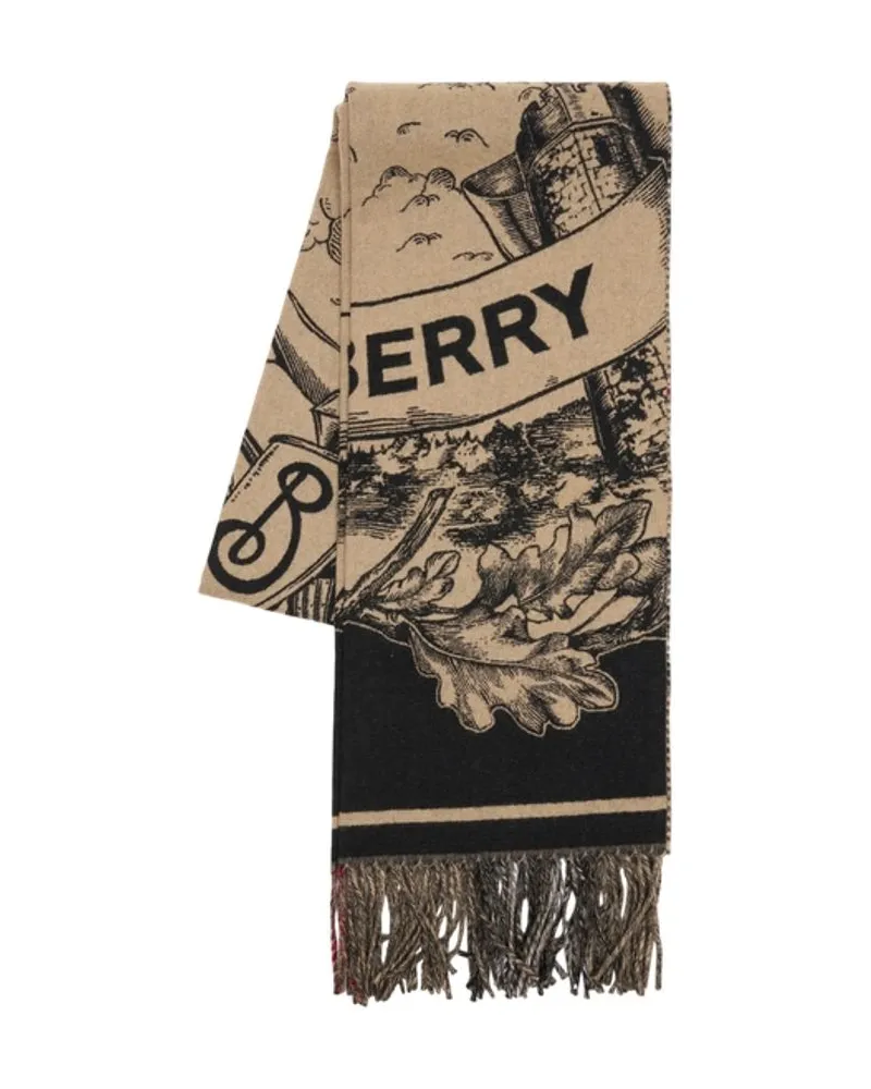 Burberry Men's Mu Gallant Knight Scarf -  Cashmere Beige Accessories Beige