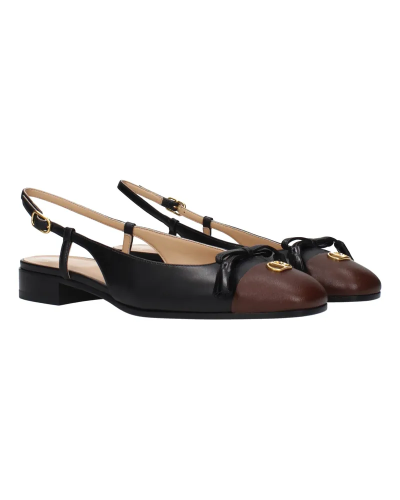 Valentino Garavani Women's Black Leather Ballet Flats Black