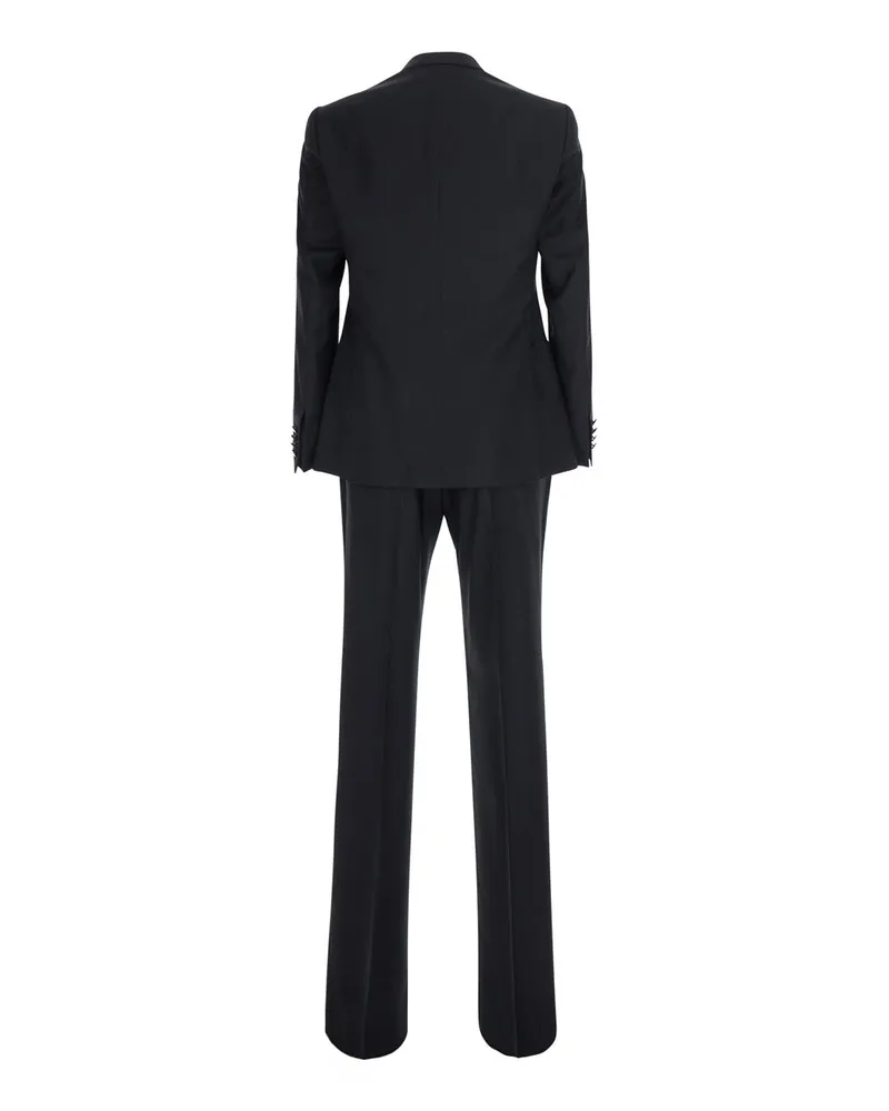 Emporio Armani Men's Tuxedo Two-Piece Black Wool Suits Black