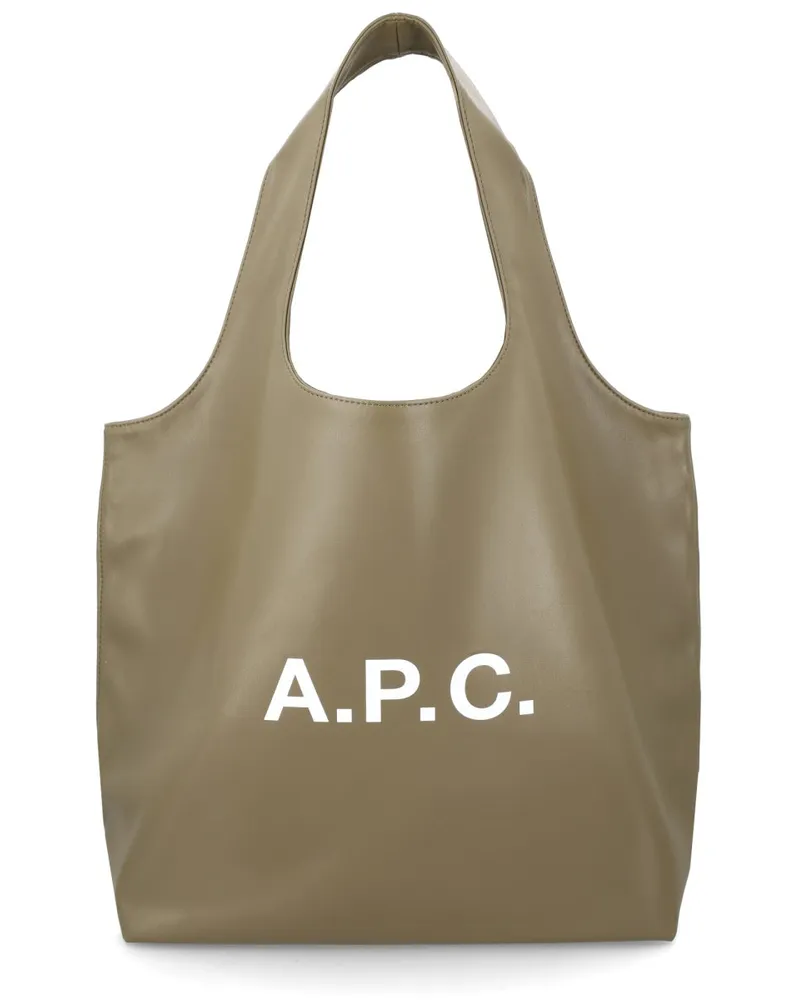 A.P.C. Polyurethane Tote Bag — Green Green