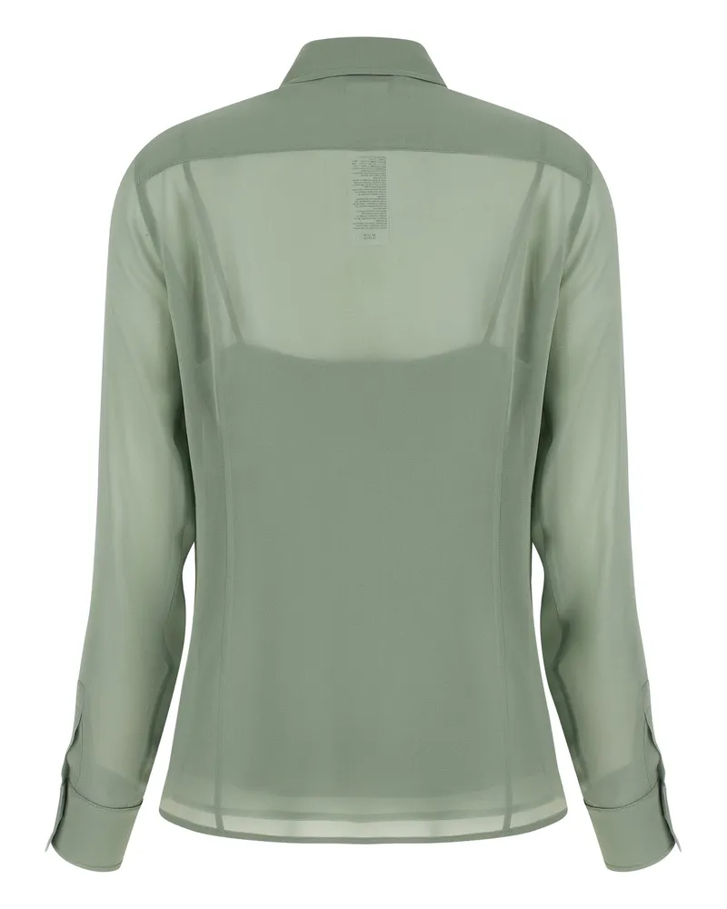Max Mara Women's Bicolor Silk Blouse Green