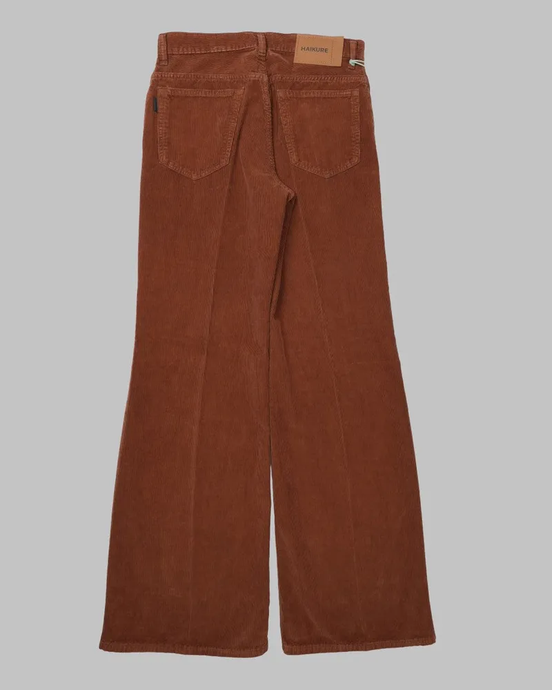 Haikure Cotton Ribbed Jeans — Brown Brown
