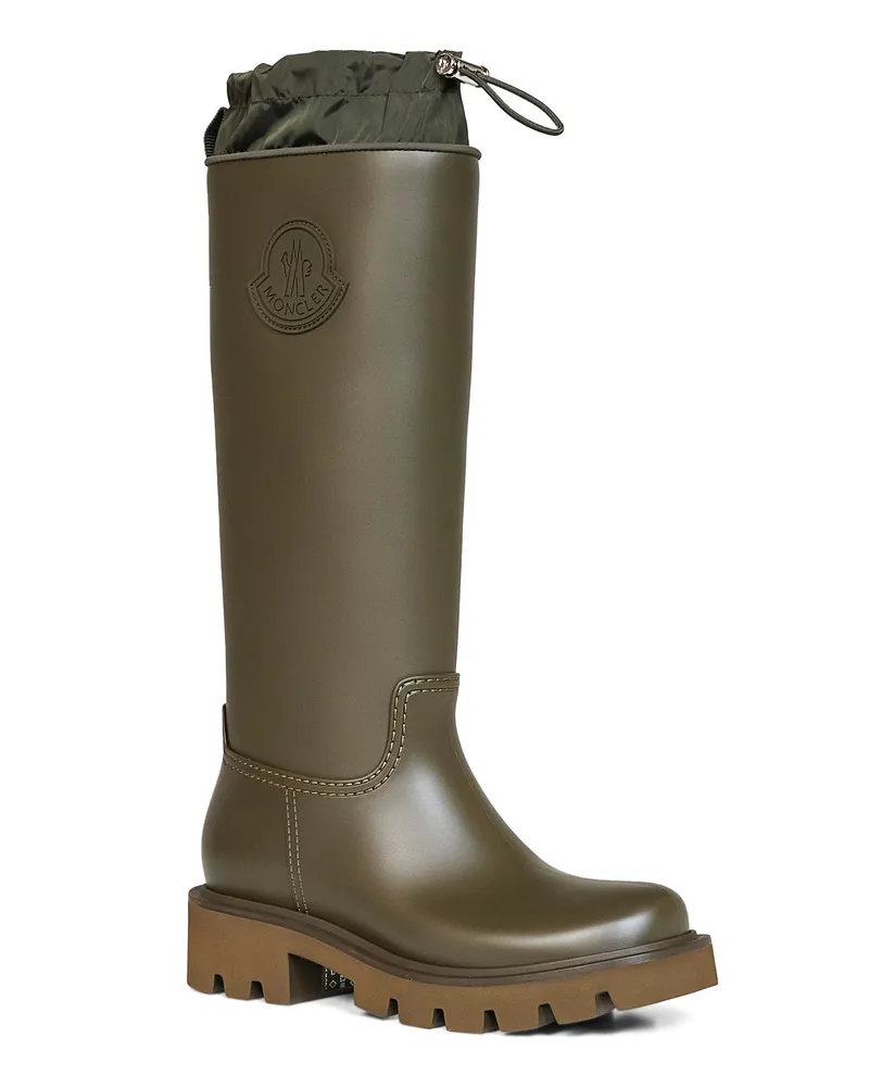 Moncler Women's Boots Kickstream High Olive Green Pvc Green