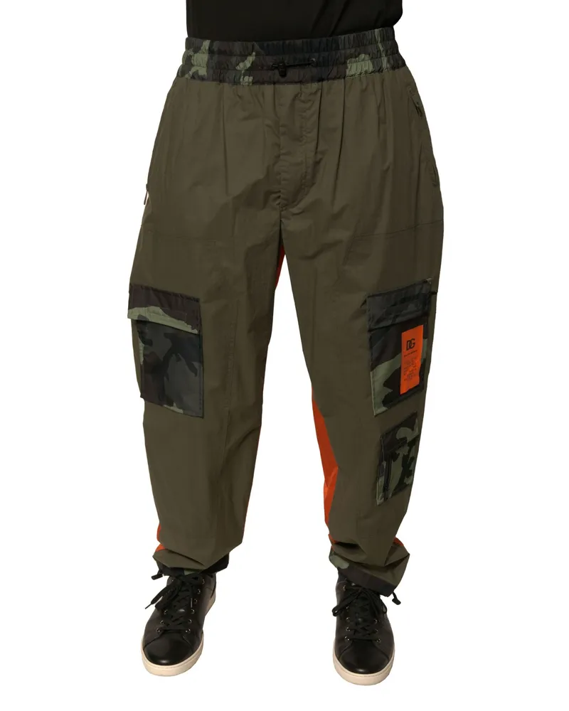 Dolce & Gabbana Men's Multicolor Camouflage Jogger Cargo Pants Polyester Cotton Nylon Multicolor