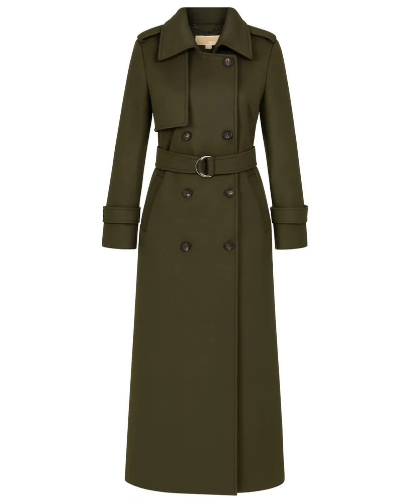 Michael Kors Belted Wool Trench Coat — Brown Brown