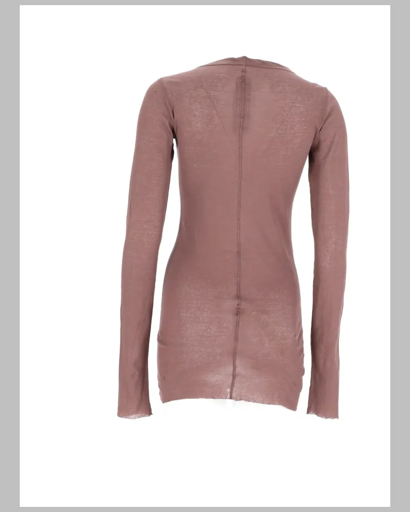 Rick Owens Long-Sleeved Cotton T-Shirt — Pink Pink
