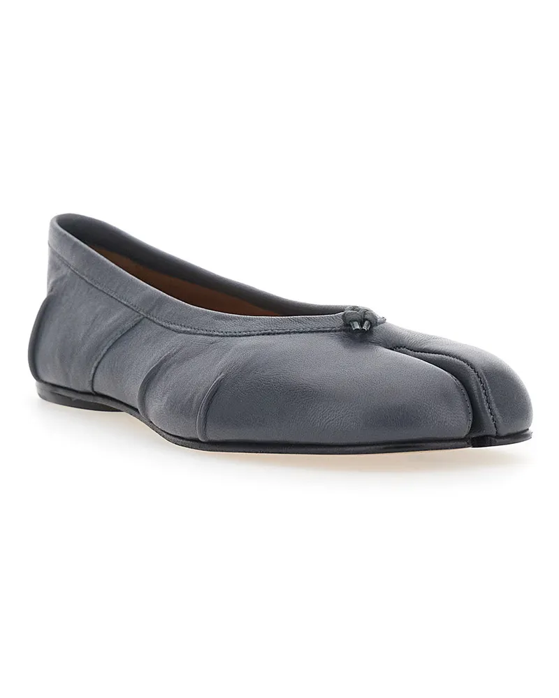 Maison Margiela Women's Ballet Shoes Blue Leather Sheep Ballerina Blue