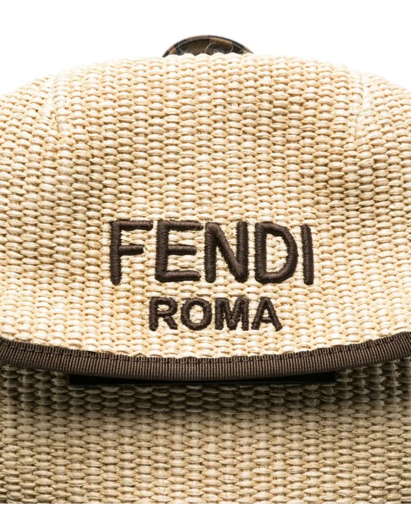 Fendi Kids' Backpack Grain Of Rice Multicolour Cotton Polyamide Backpacks Multicolor