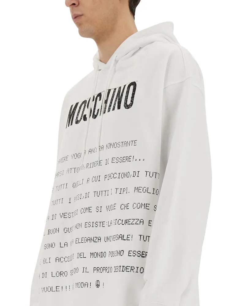 Moschino 100% Cotton Hoodie — White White