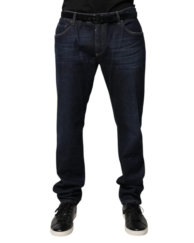 Dolce & Gabbana Men's Dark Blue Cotton Skinny Denim Jeans Elastane Clothing Navy