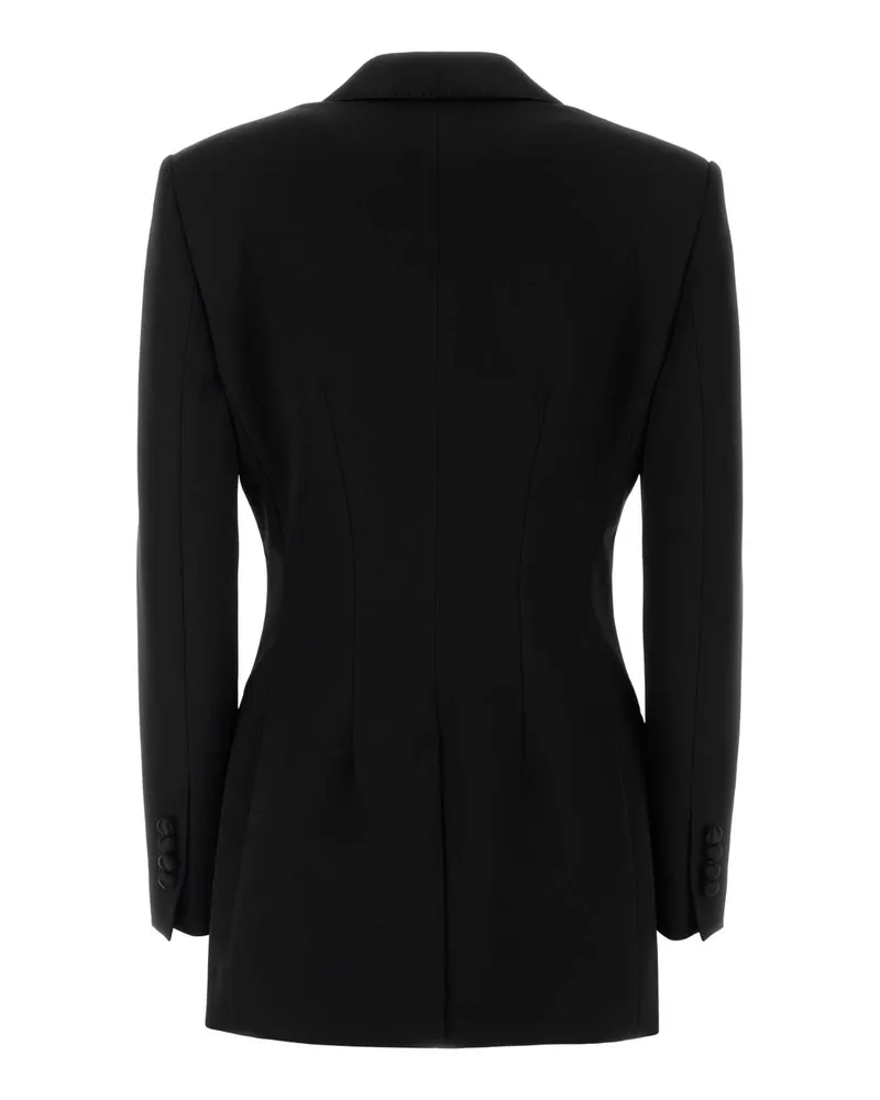 Dolce & Gabbana Women's Stretch Wool Blend Blazer Black Virgin Silk Blazers Black