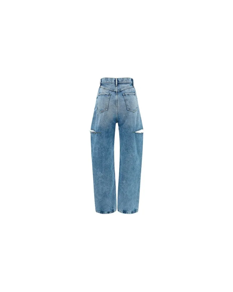Maison Margiela Women's Blue Cotton Straight-Leg Jeans Clothing Blue