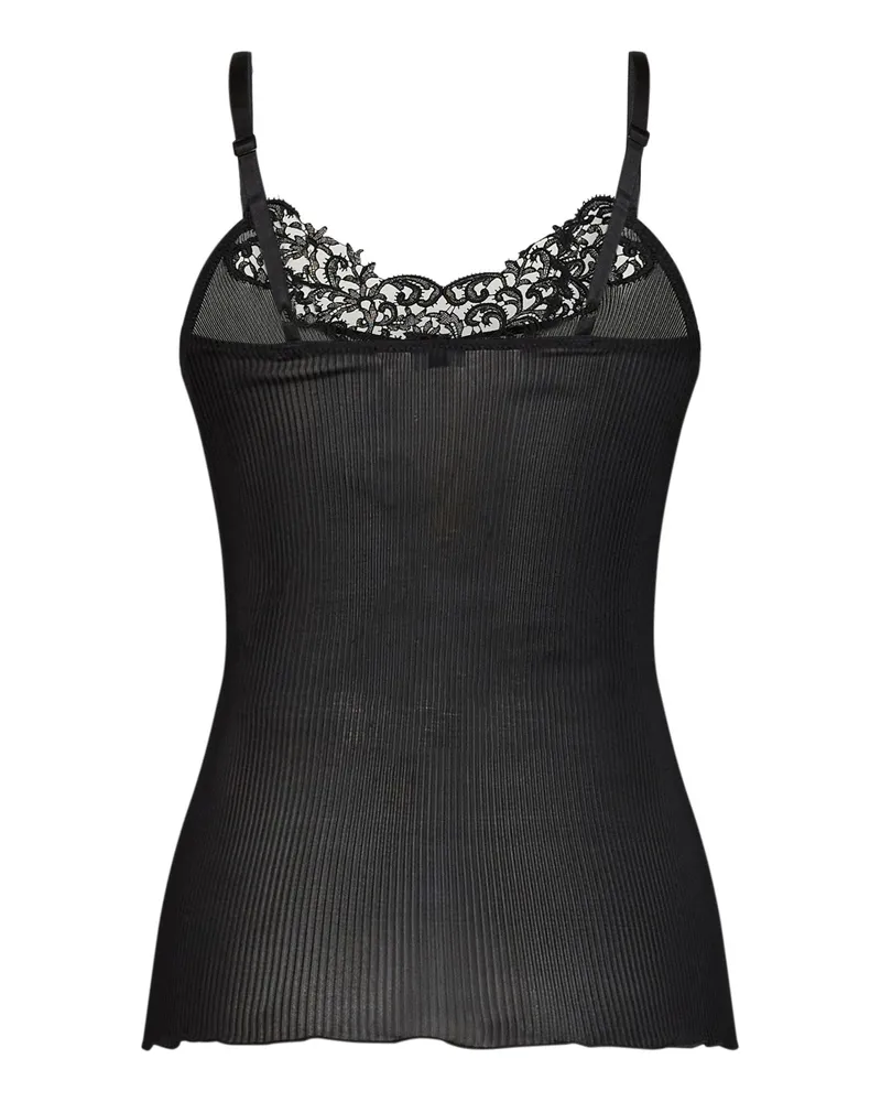 Saint Laurent Women's Tank Top Silk Ribbed Black Black