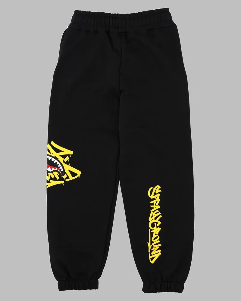 Sprayground Tag Baggy Pants Joggers — Black Black