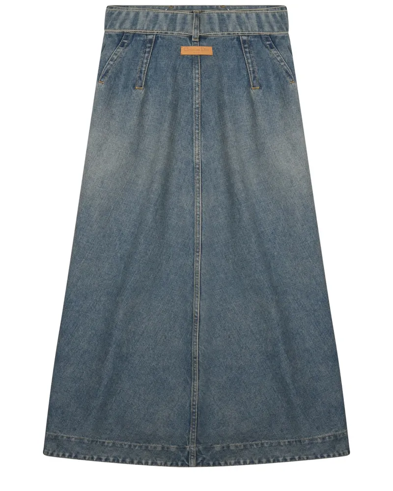 Dior Denim Cotton Midi Skirt — Blue Blue