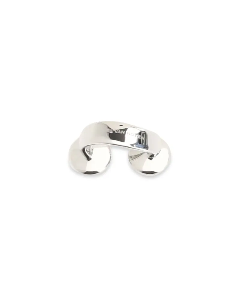 Dries van Noten Women Ring With Black Stones Metal Rings Black