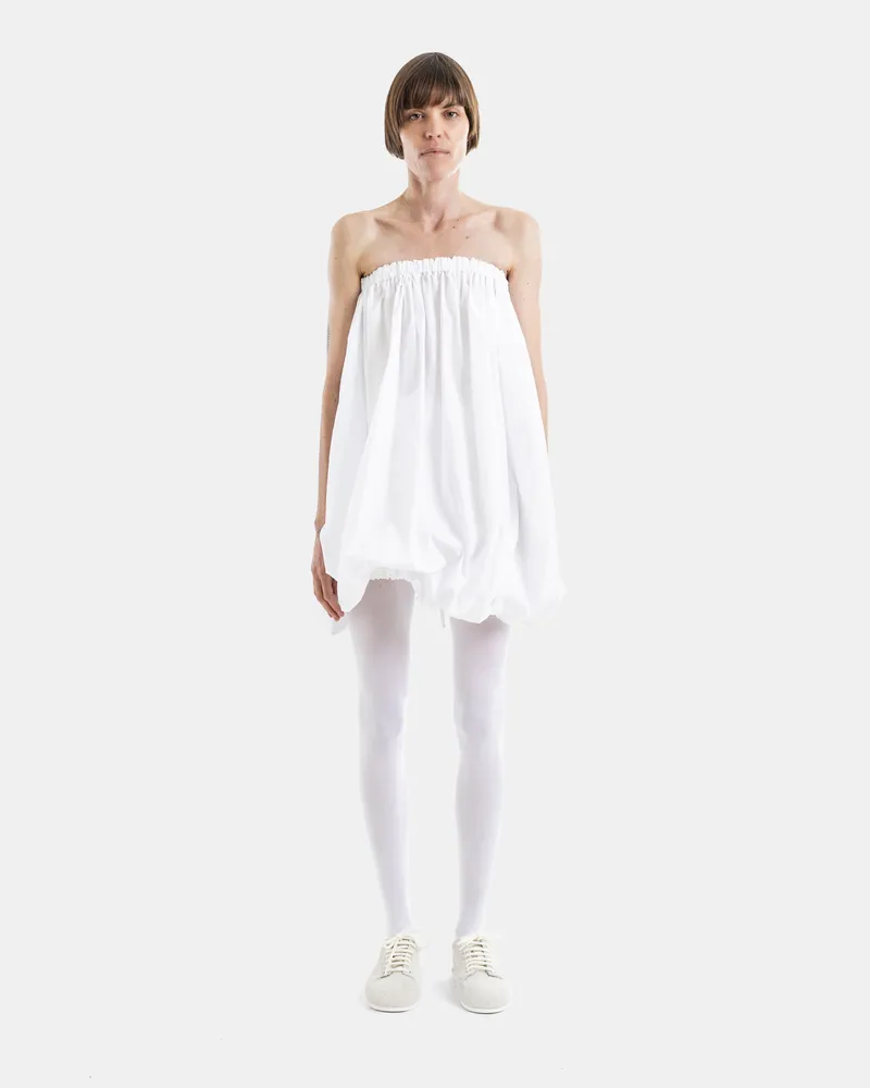 Comme des Garçons Women's White Cotton Midi Dress Top White