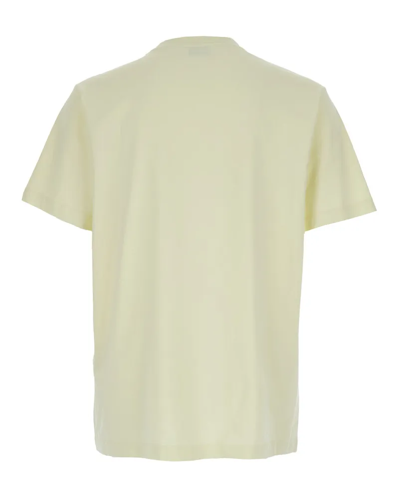 OFF-WHITE Logo-Embroidered Crew Neck T-Shirt — Yellow Yellow