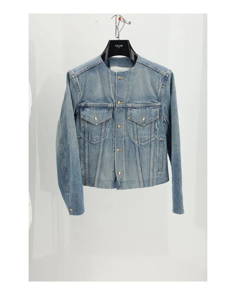 Celine Women's Jacket Melon Blue Cotton Blue