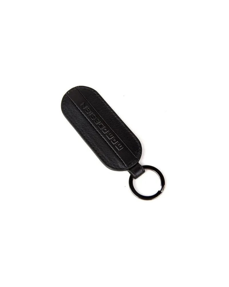 MOMO DESIGN Men's Keychain Black Genuine Leather Accessories - Keychains Black