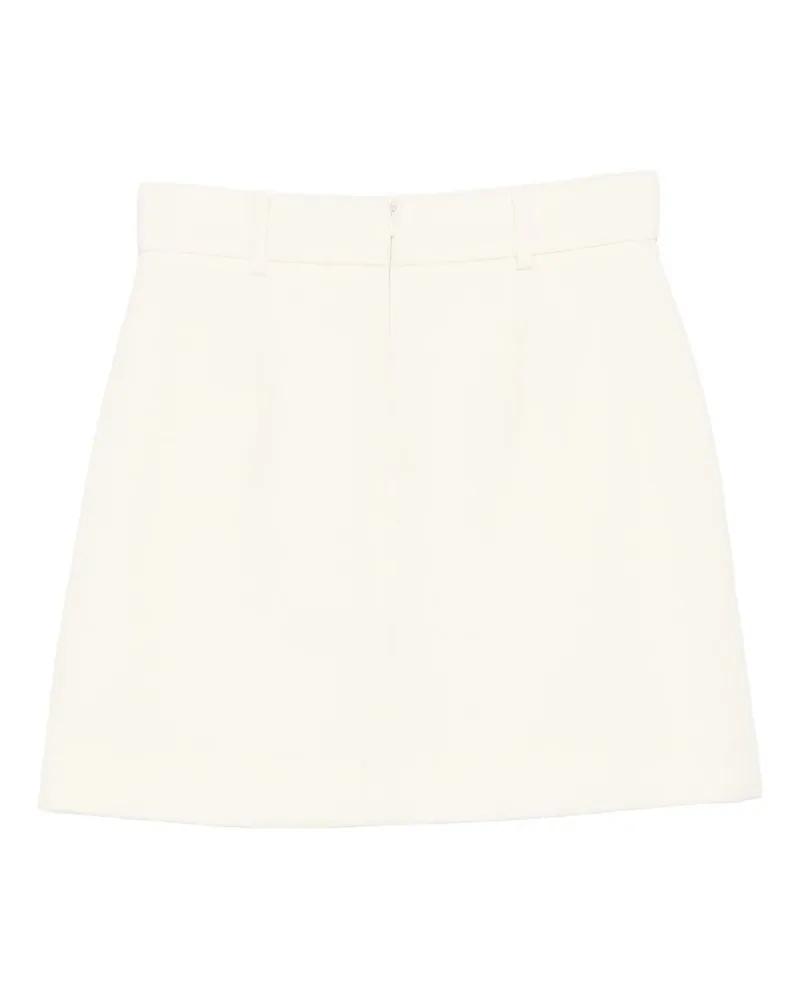 Alessandro Enriquez Beaded A-Line Wool Skirt — White White