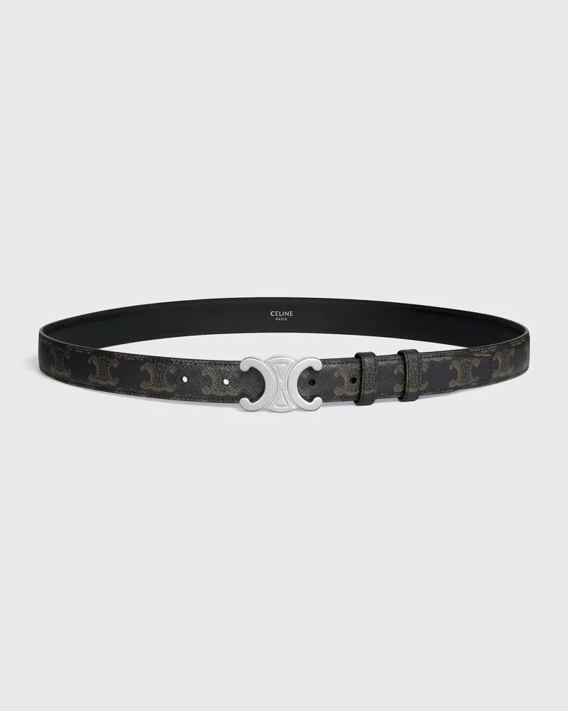 Celine Triomphe Belt — Black Black