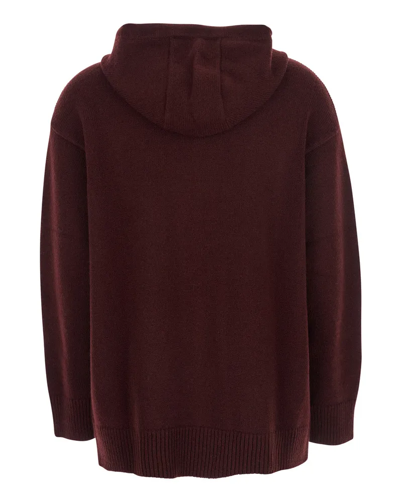 Max Mara Wool and Cashmere Hoodie — Bordeaux Bordeaux