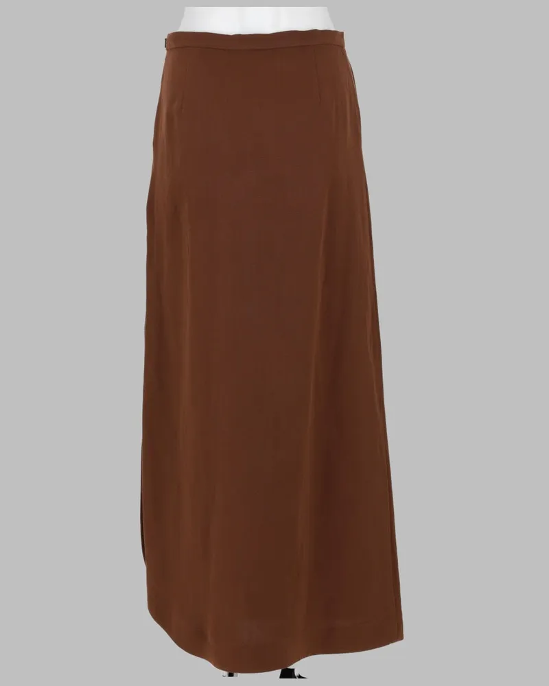 Max Mara Viscose and Linen Canvas Skirt — Brown Brown