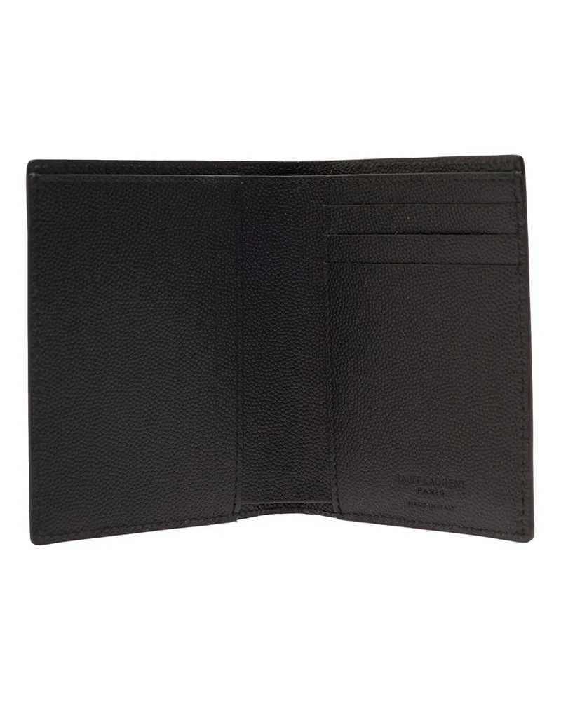 Saint Laurent Men's Card Holder Grain De Poudre Black Calfskin Accessory Black