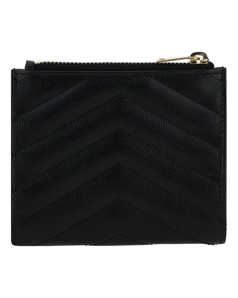 Saint Laurent Women's Matelassé Calfskin Wallet Black & Purses Black