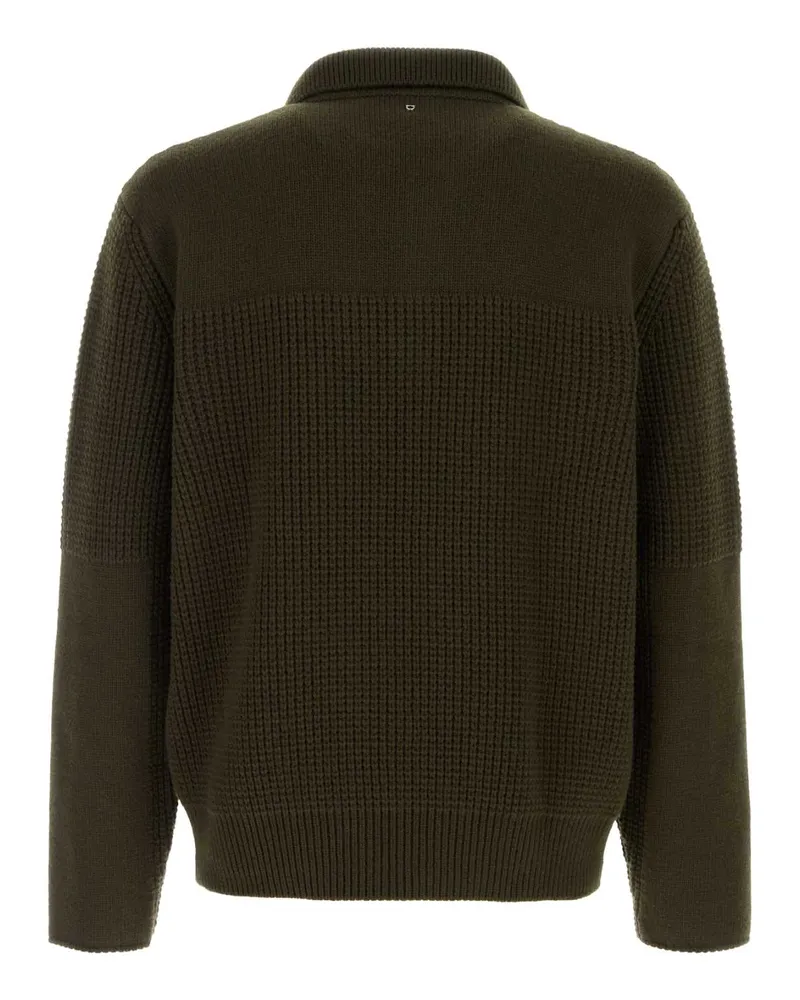 Ferragamo Men's Olive Green Wool Sweater 2866175olive Exterior: Virgin Maglieria Olive