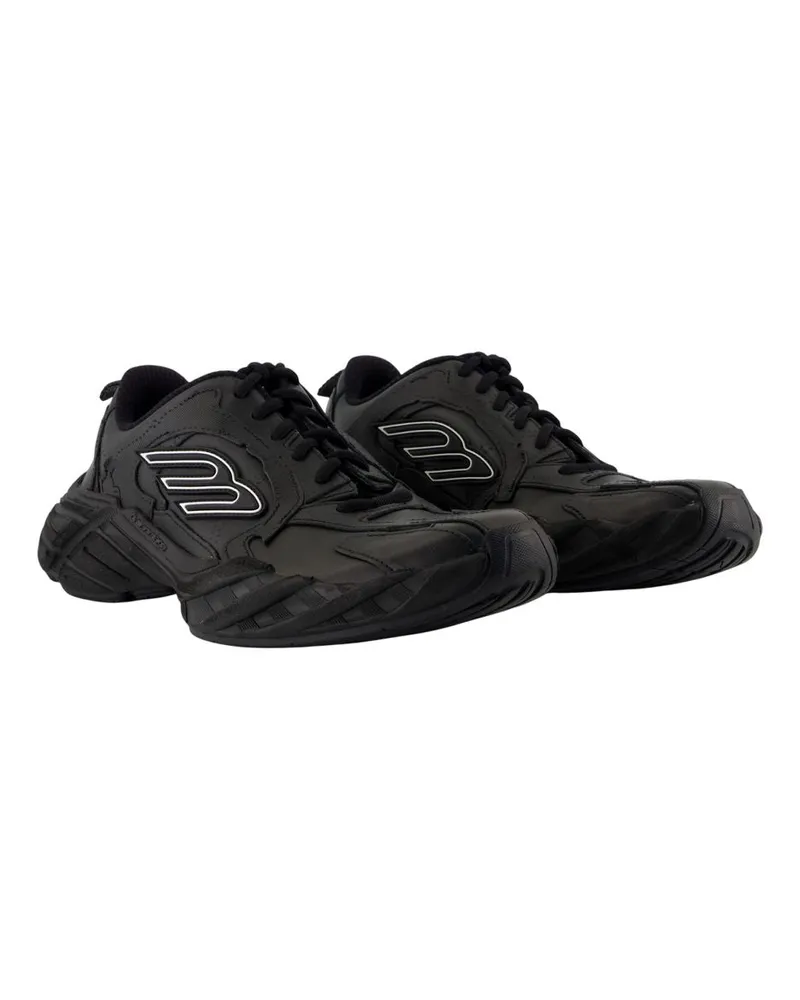 Balenciaga Women's Monday Sneakers -  Synthetic Black Calfskin Shoes Black