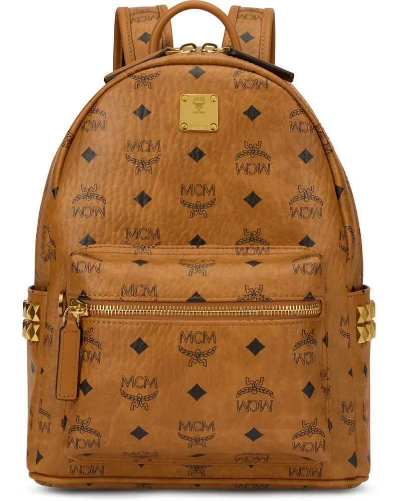 MCM Women's Backpack Stark Cognac Synthetic Leather Polyurethane Backpacks Brown