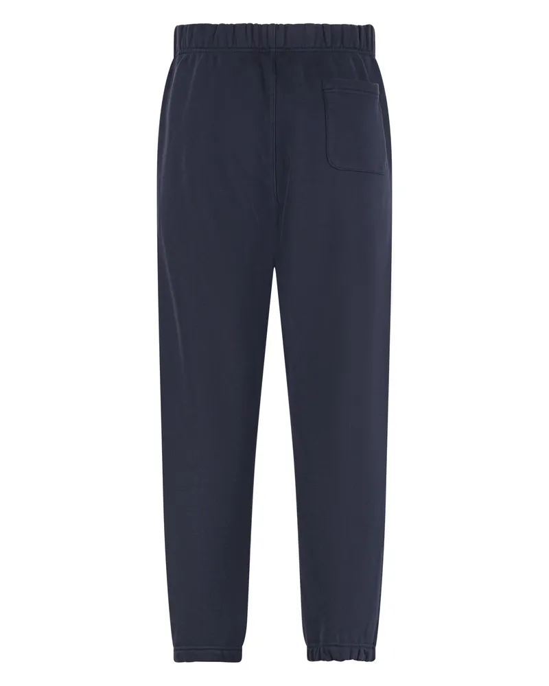 AUTRY Men's Cotton Track Pants With Elastic Ankle Cuffs Blue Navy