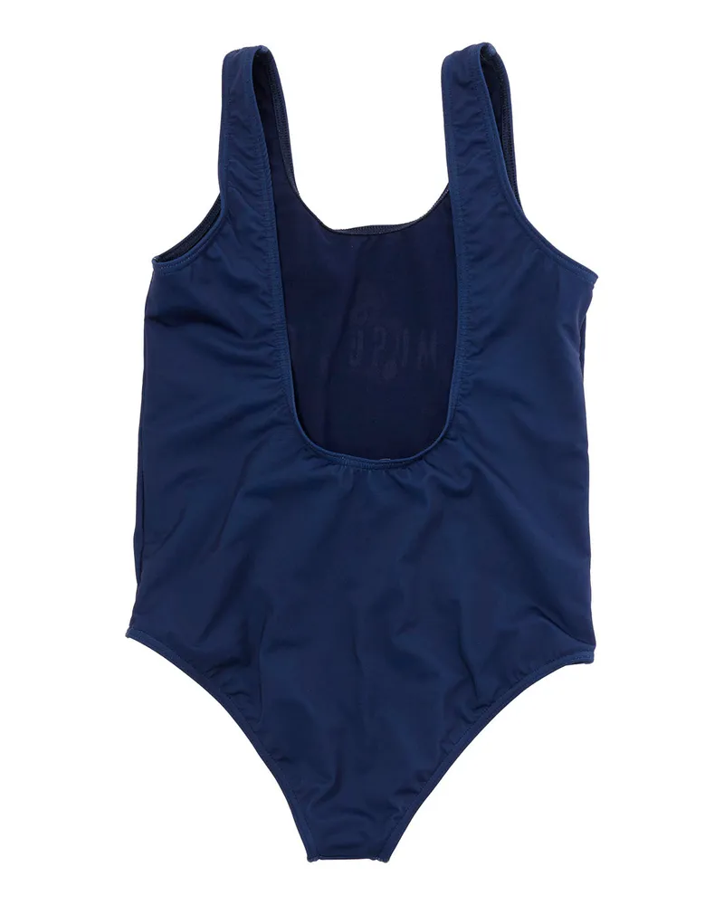 Moschino Girls' One-Piece Swimsuit Logo, Blue Polyamide Swimsuits Sea Clothing Blue