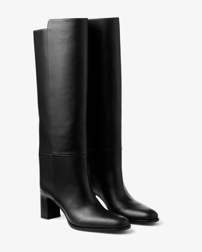 Jimmy Choo Knee-High Leather Boot — Black Black