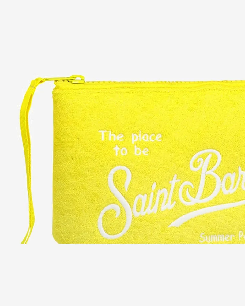 MC2 Saint Barth Women's Clutch Bag Aline Yellow Polyester Yellow