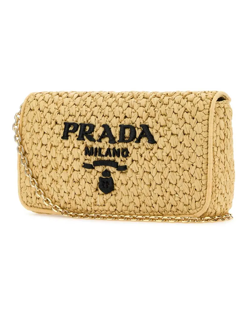 Prada Women's Raffia Crossbody Bag Naturalenero Borse A Tracolla Beige