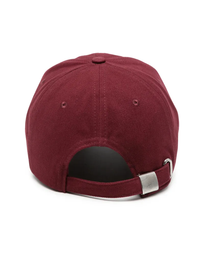 Anine Bing A-12-12678 Embroidered Logo Baseball Cap — Red Red