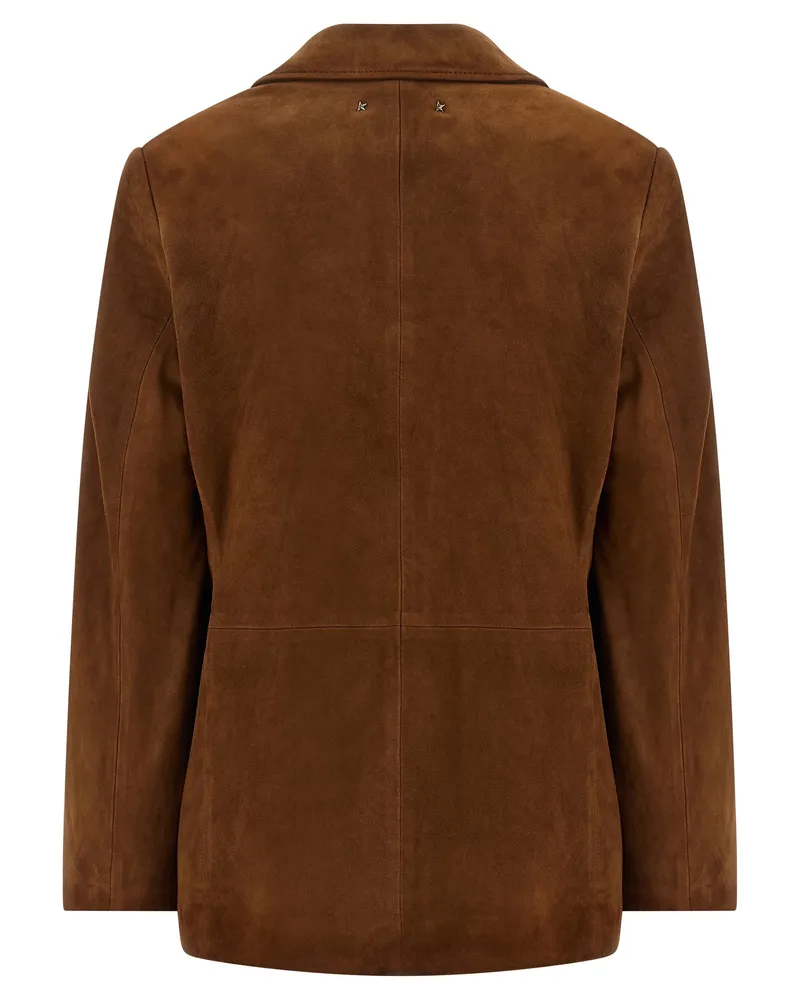 Golden Goose Women's Brown Lamb Leather Jacket Clothing Brown