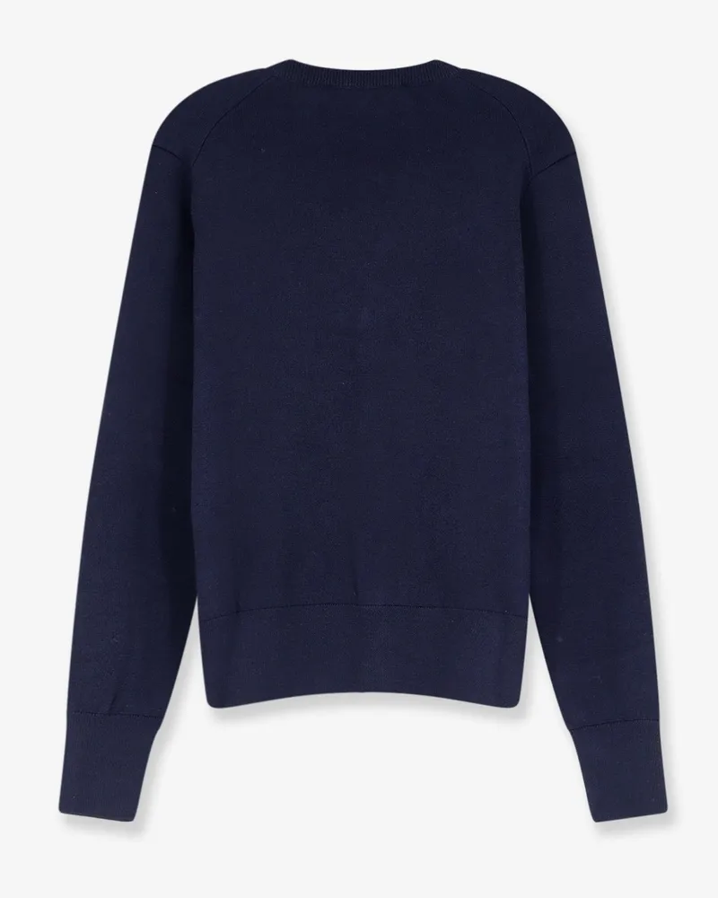 AMI Paris Men's Wool Cardigan Blue Sweater Navy