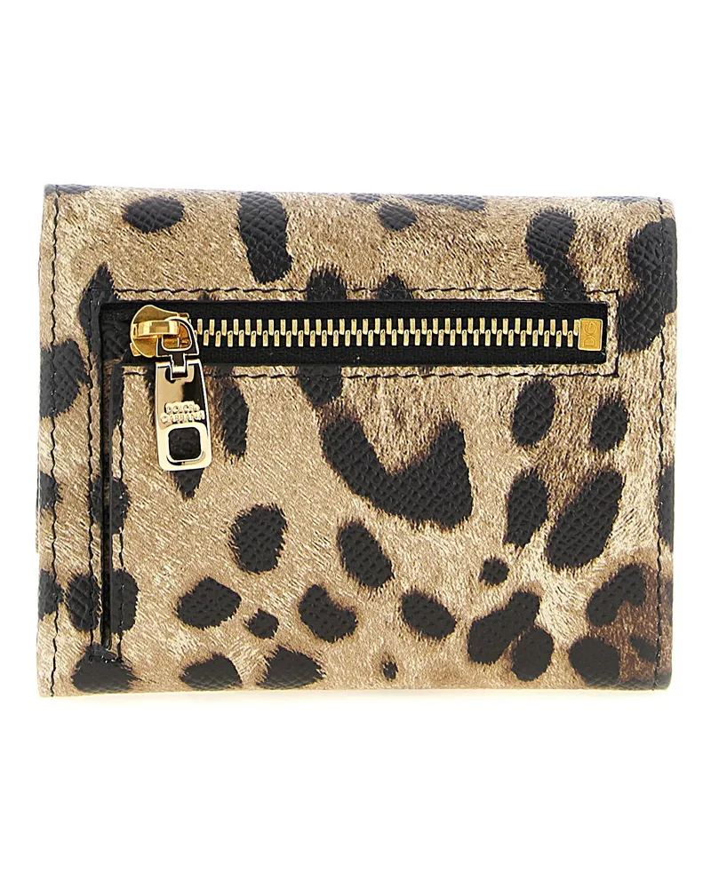 Dolce & Gabbana Leopard-Print Calf Hair Wallet — Tan Tan