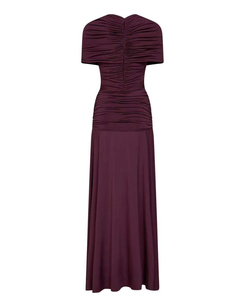 Self-Portrait Women's Maxi Dress Burgundy Jersey Viscose Burgundy